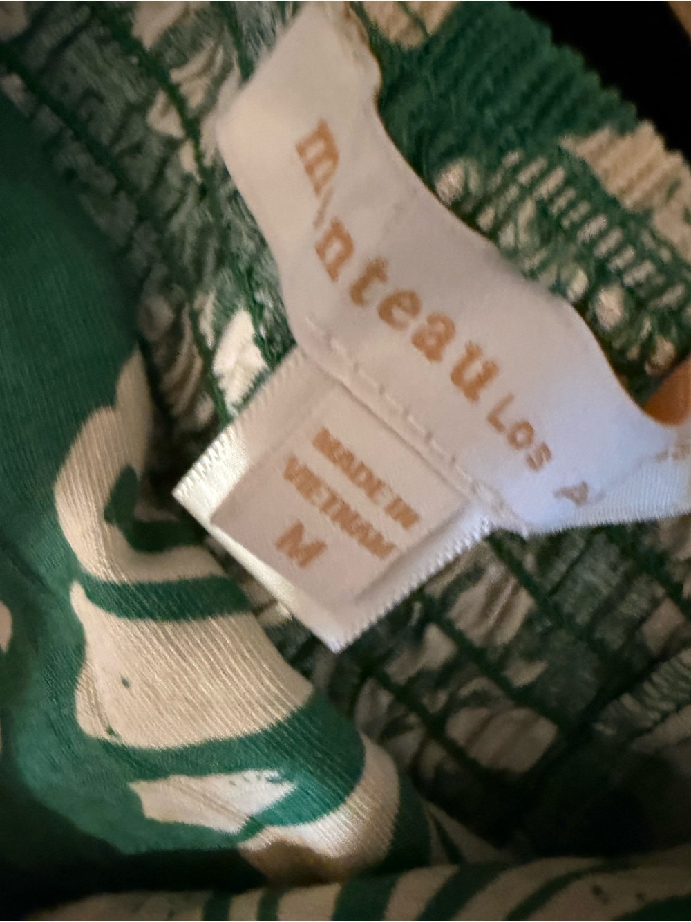 Monteau Green and Cream Printed Wide-Leg Jumpsuit - Picture 5 of 5